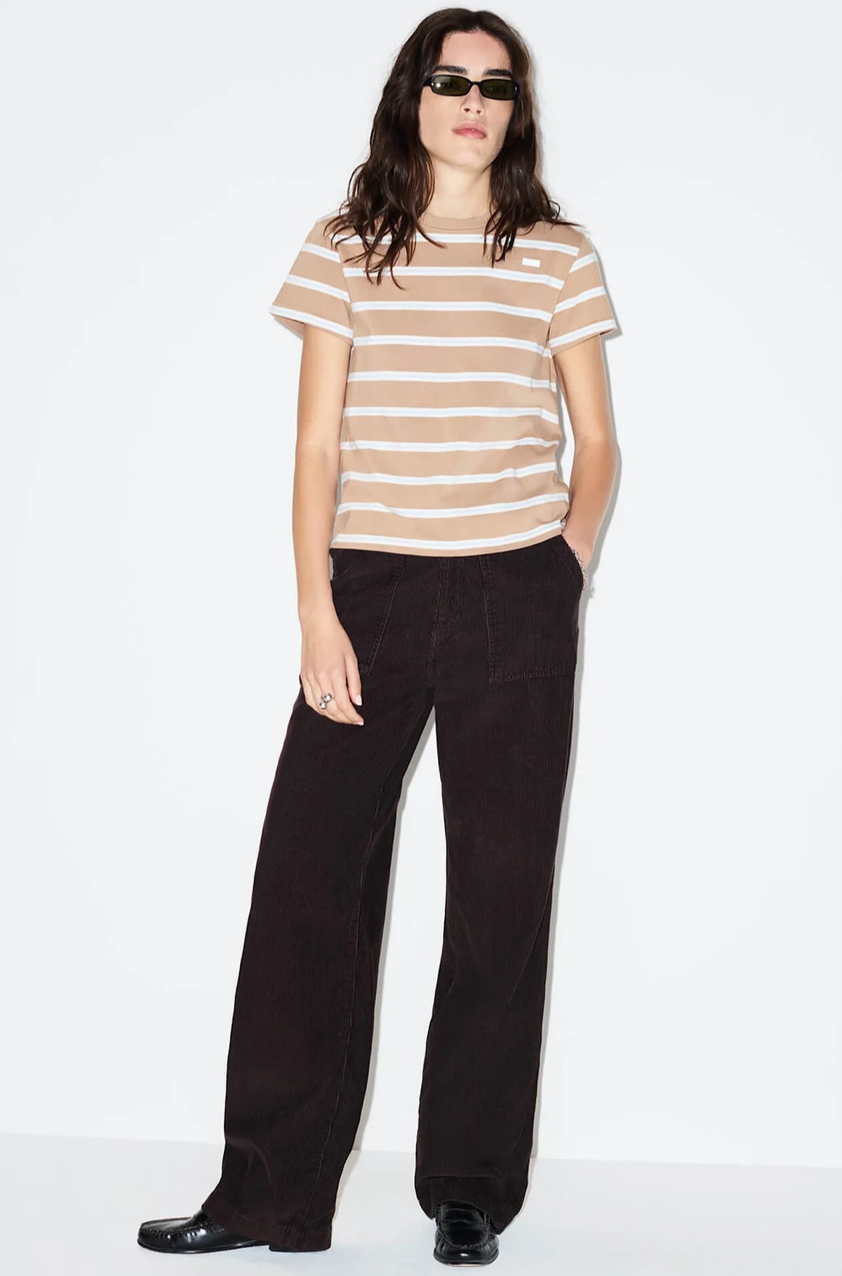 Classic Tee in Khaki Stripe