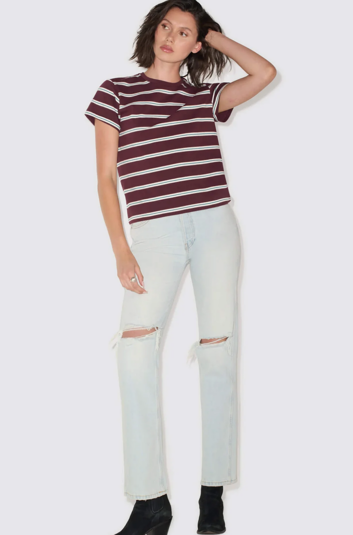 Classic Tee Mulberry Stripe