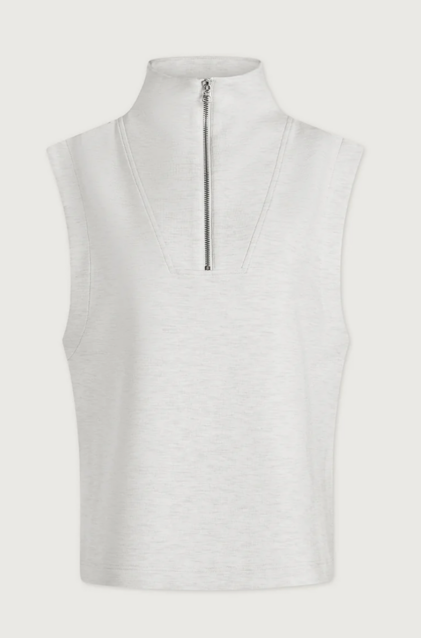Magnolia Half Zip Tank in Ivory Marl