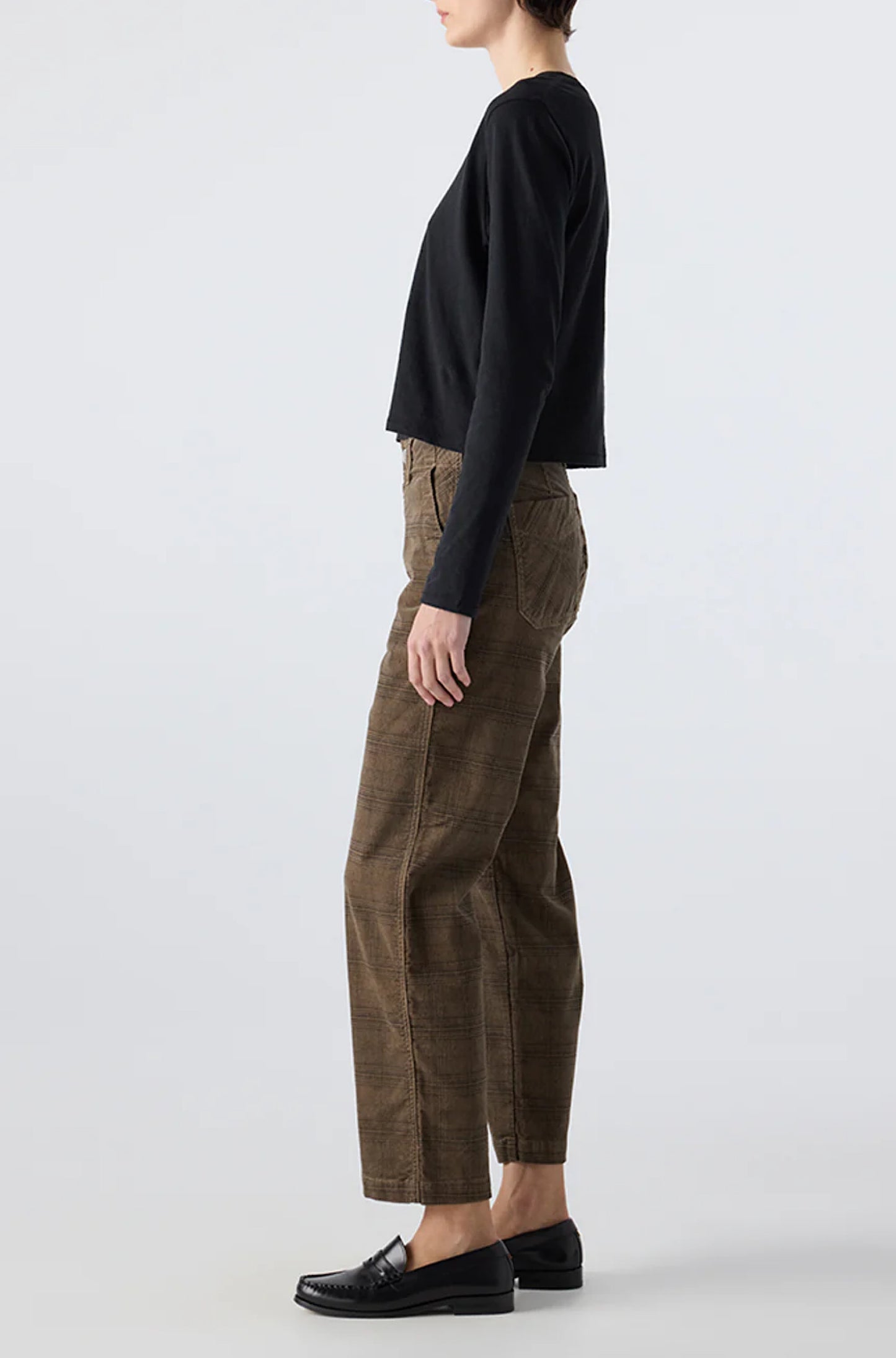 Lillian Printed Trouser in Dark Sand