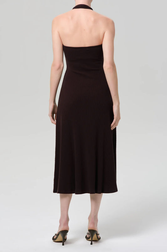 Mila Halter Dress Choc