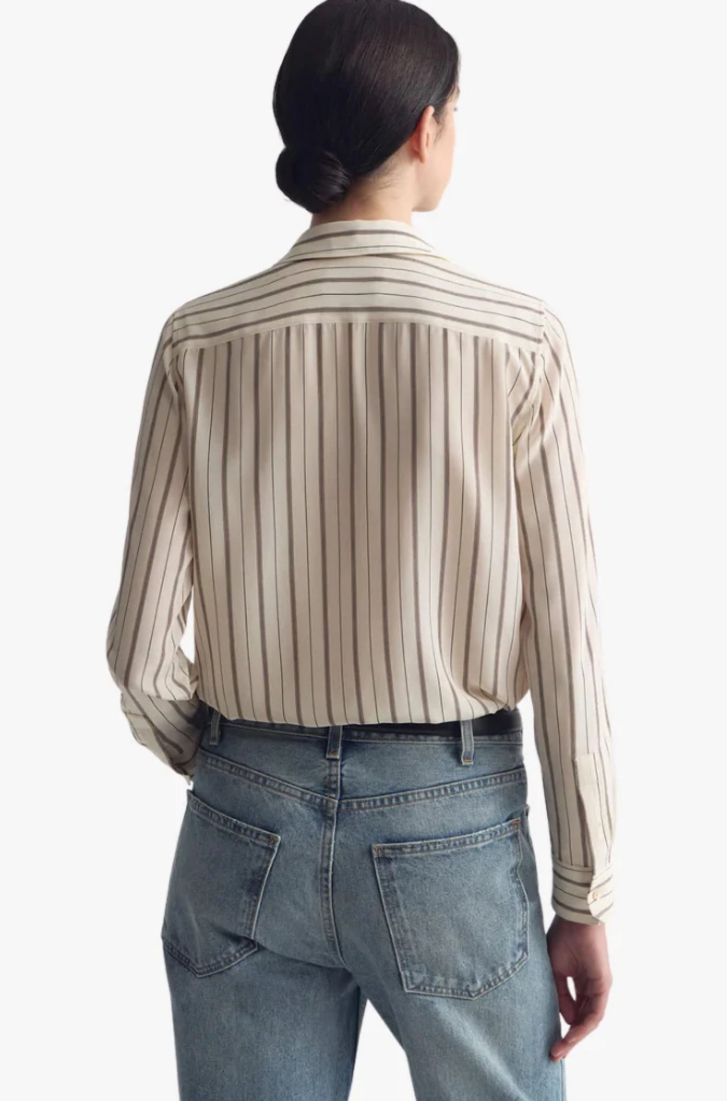 Gaia Slim Shirt Brandy Stripe