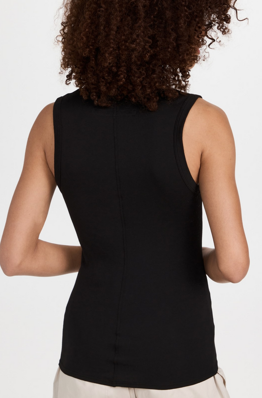 Supima Cotton Essential Sleeveless Tank in Black