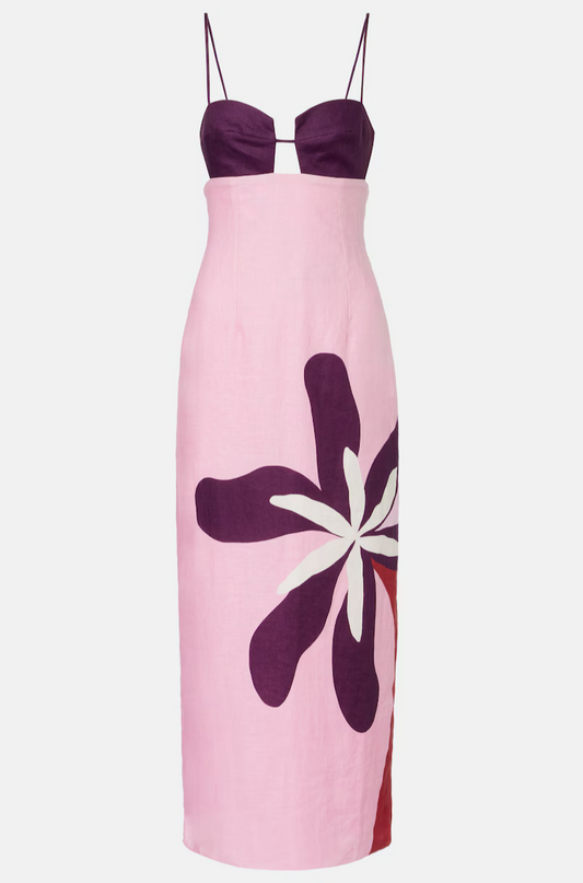 Firenze Floral Linen Midi Dress