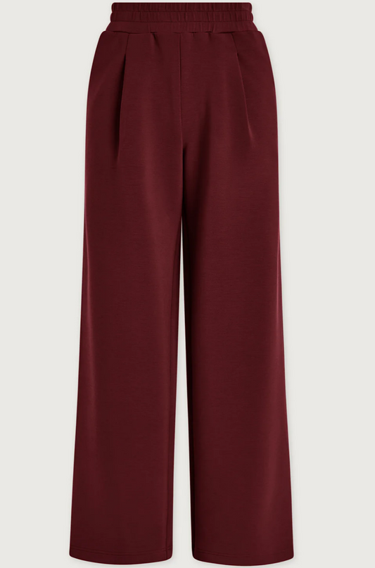 Wide Leg Pant 30" in Maroon