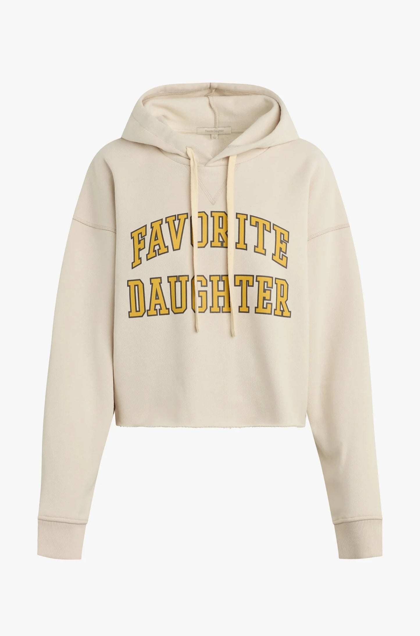 Cropped Collegiate Hoodie in Stone