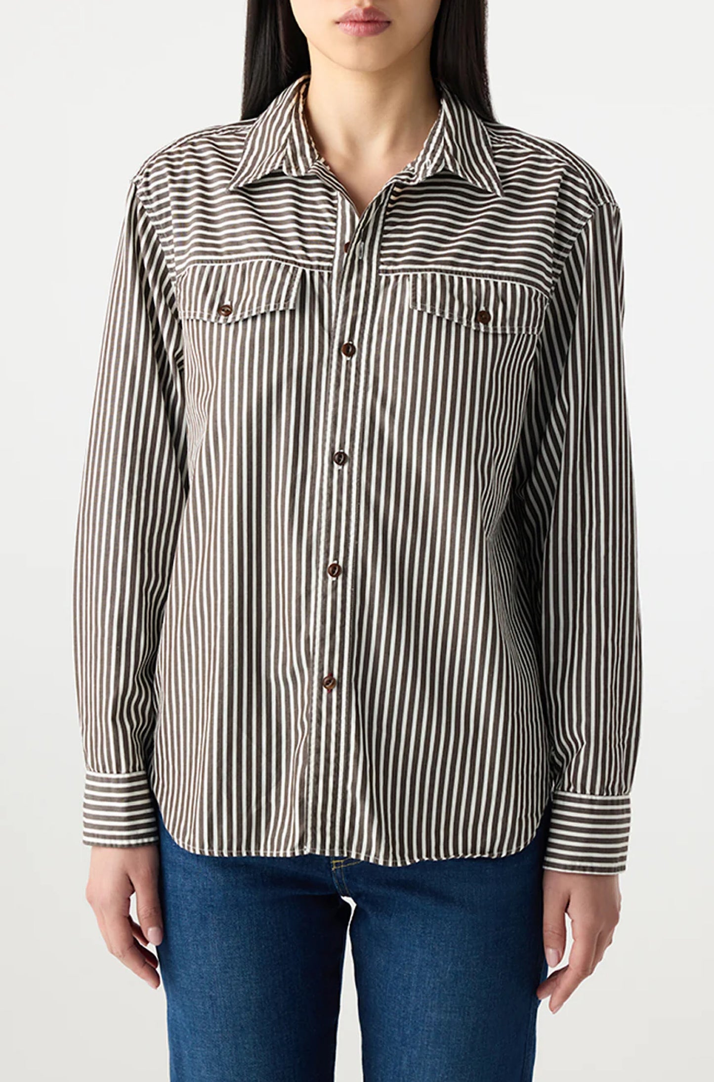 Lauren Shirt in Mocha / Eggshell