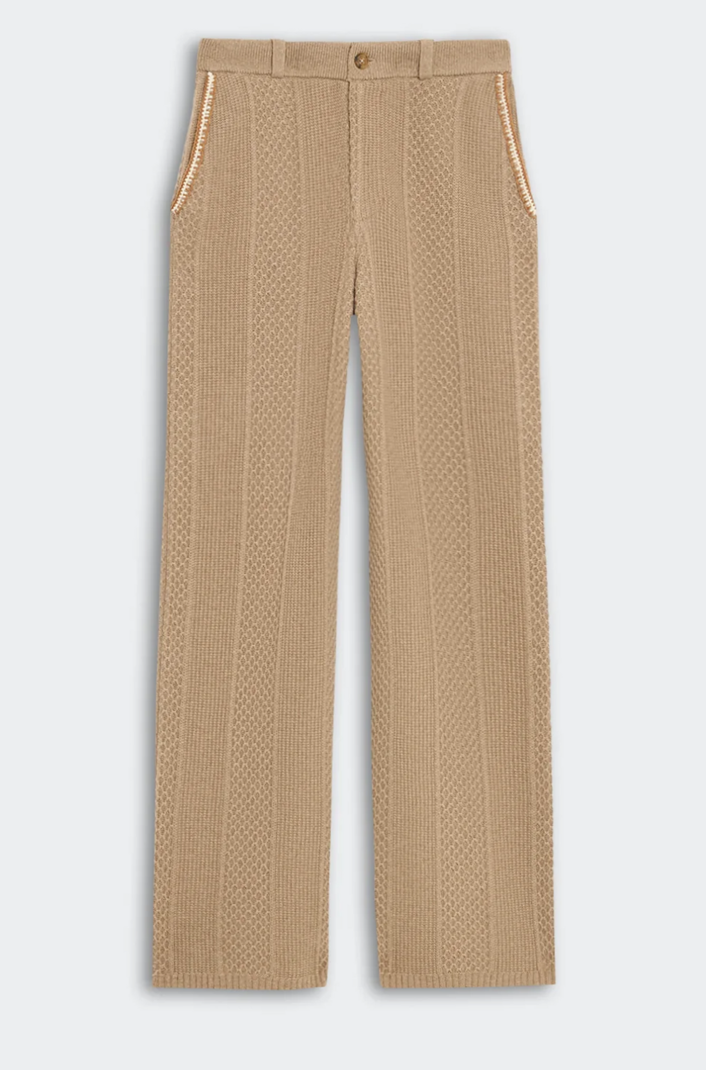 Tailored Cable Trouser in Taupe