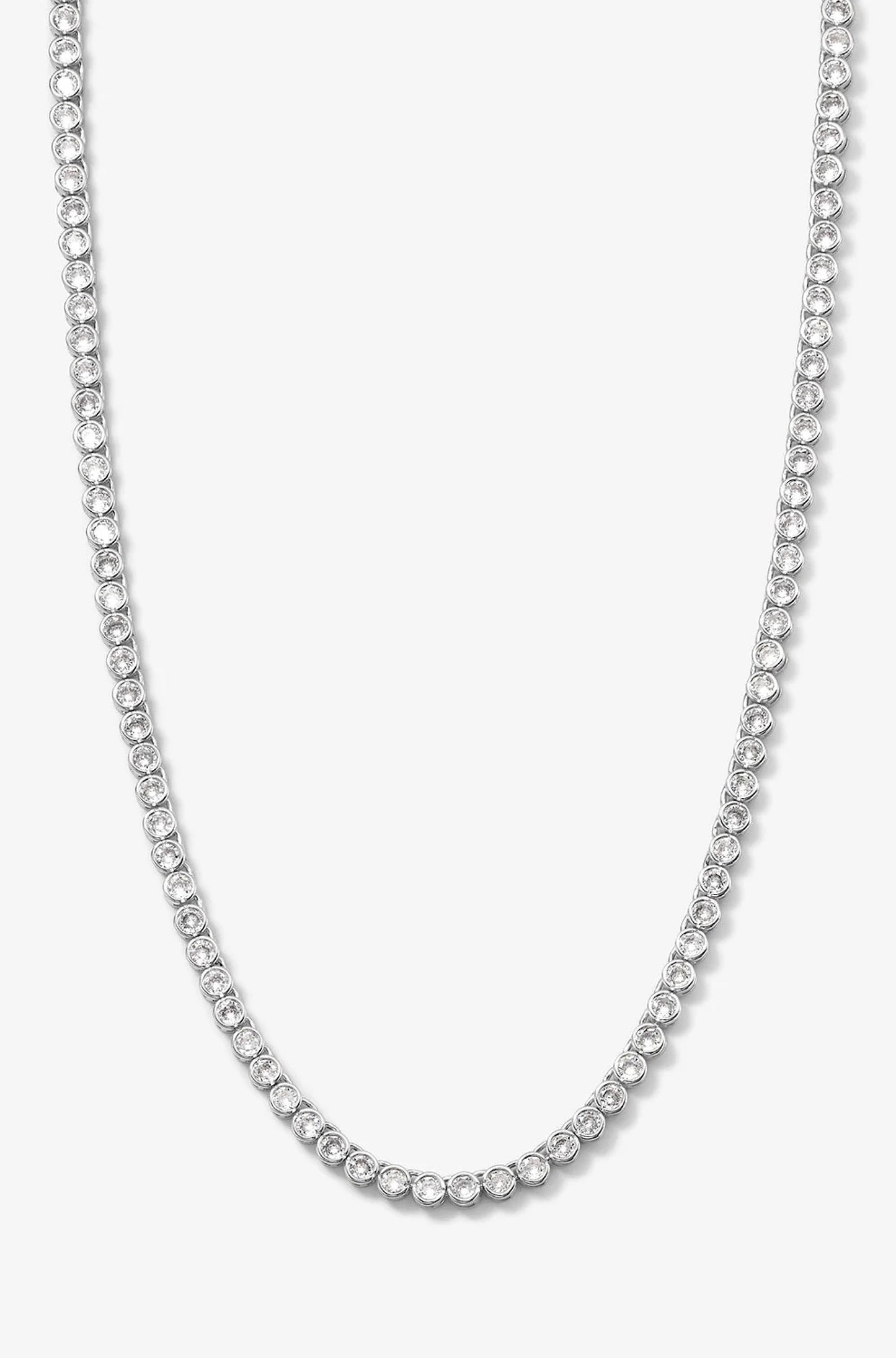 Baroness Tennis Necklace 15" in Silver