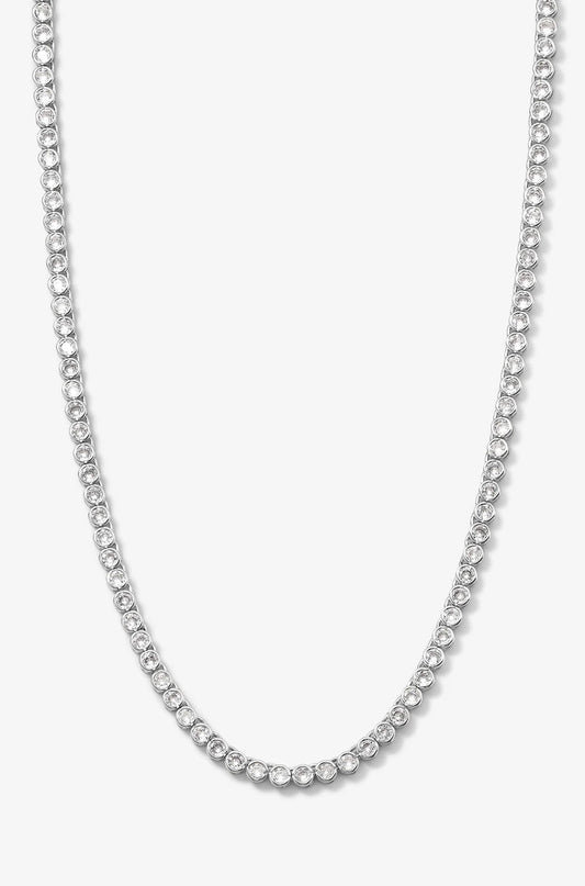 Baroness Tennis Necklace 15" in Silver
