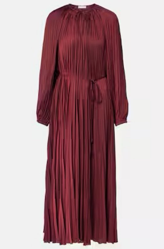 Alexia Satin Plissé Midi Dress