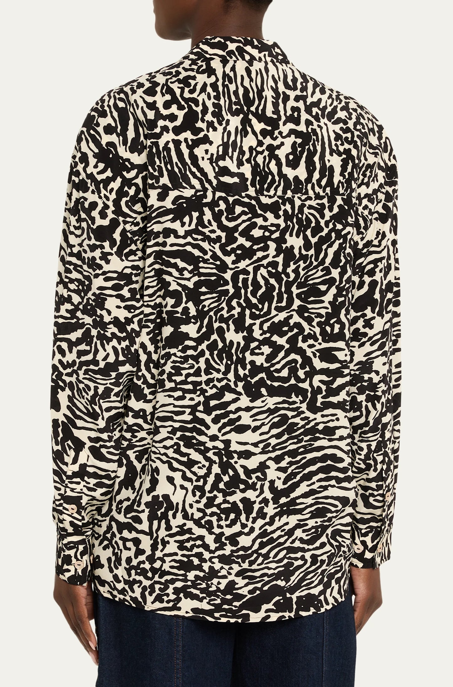 Soren Floral Silk Button-Front Shirt in Spotted Jasper
