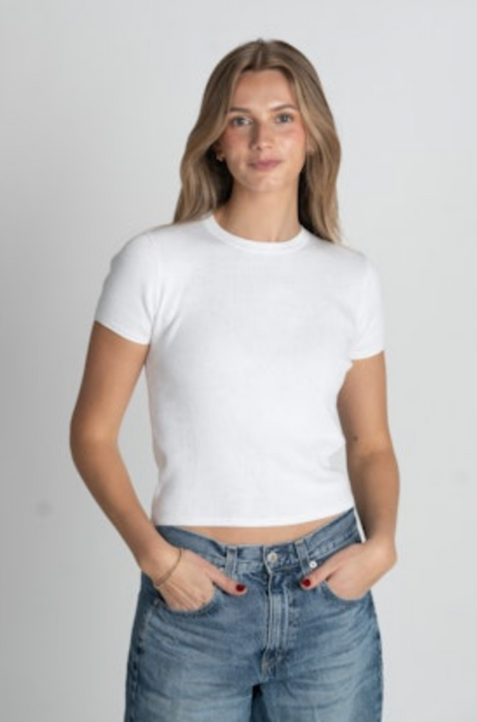 Sage Short Sleeve Rib Tee
