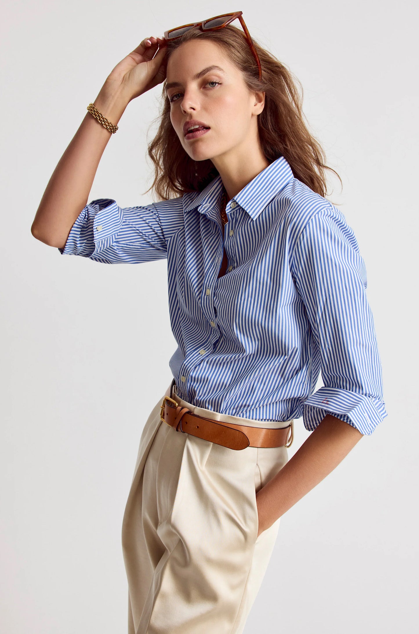 The Boyfriend Shirt in Blue Stripe