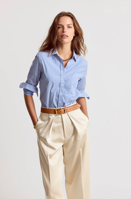 The Boyfriend Shirt in Blue Stripe