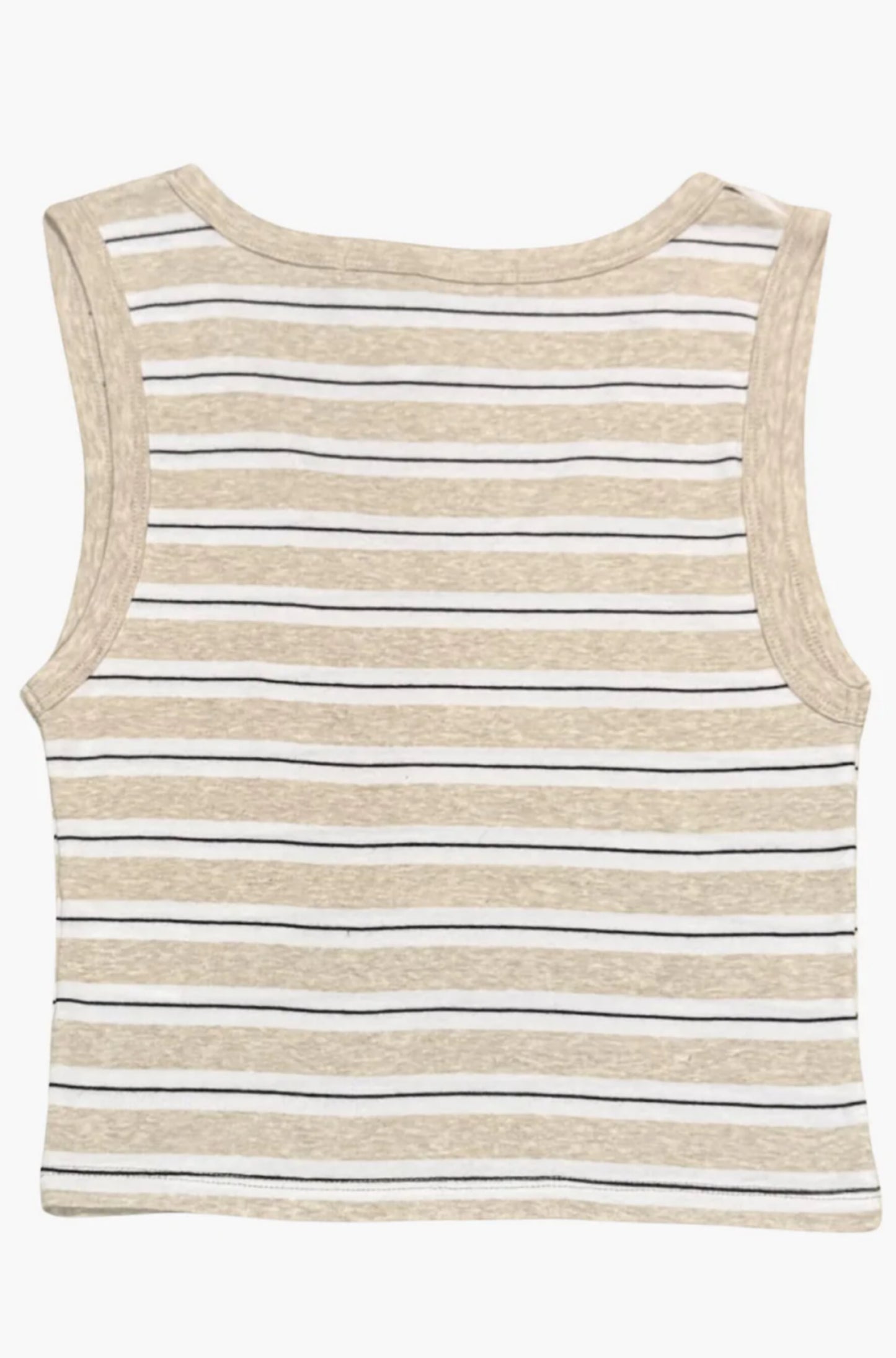 Cotton Stripe Classic U Tank Wheat/Wht