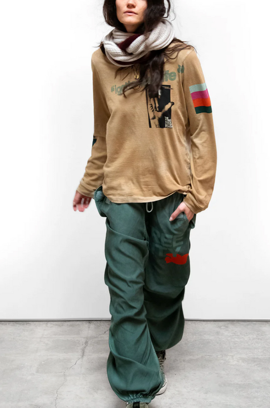 SUPERSHOP HOMAGE "GARAGE PRINT" SUPERVINTAGE longsleeve t. - goldendirt powder