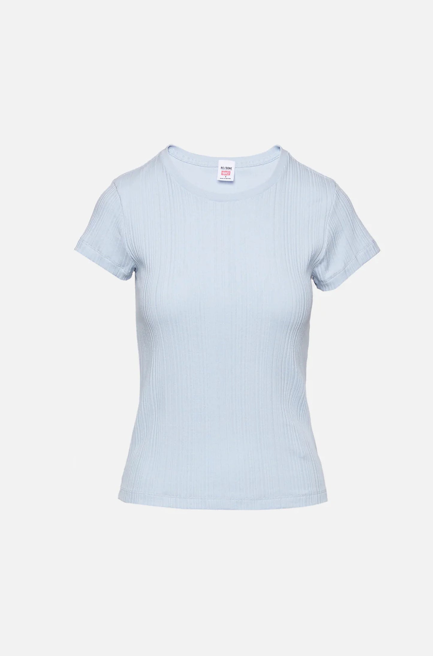 Varigated 60s Slim Tee in Light Blue