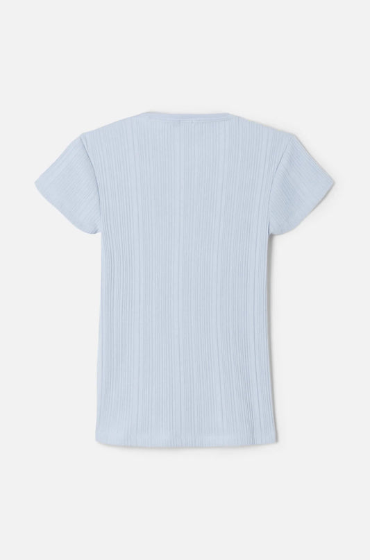 Varigated 60s Slim Tee in Light Blue