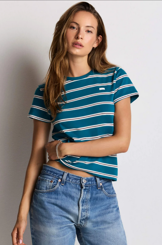 Classic Tee Teal Stripe