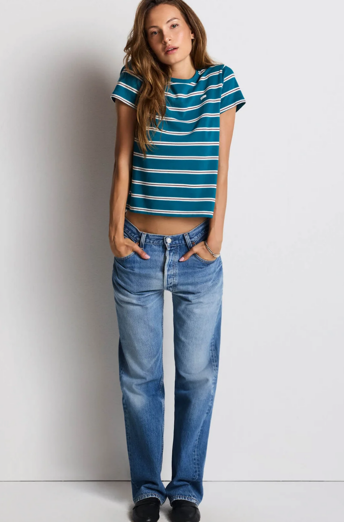 Classic Tee Teal Stripe