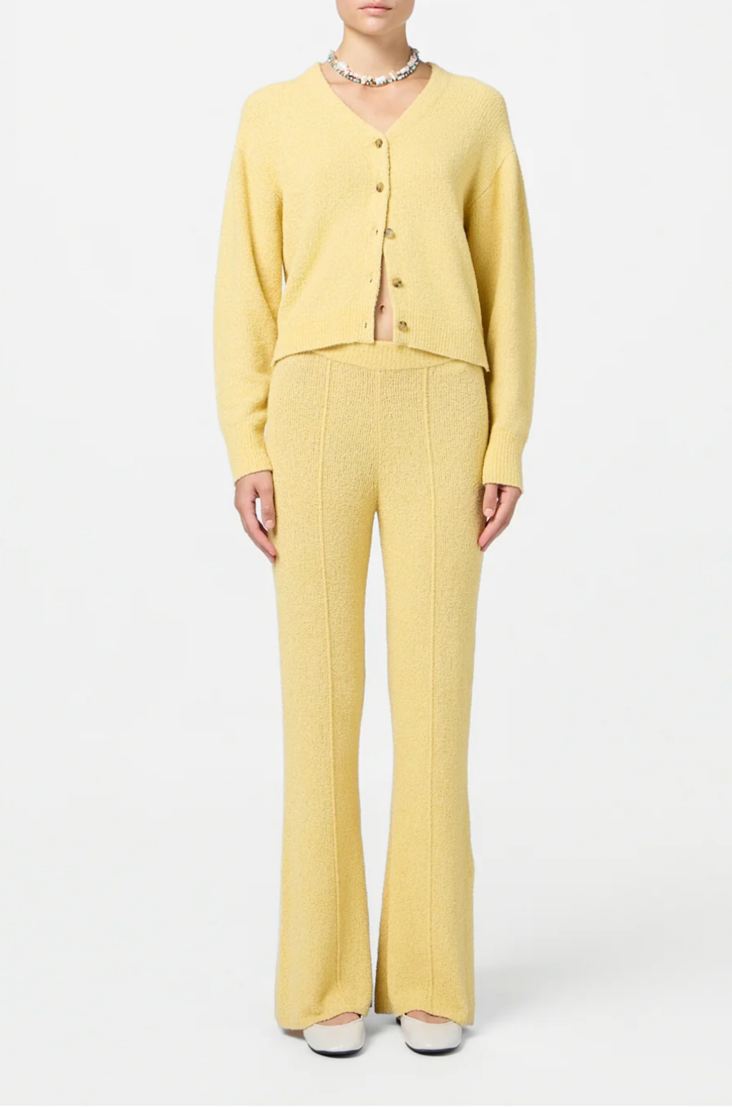 Boucle Flare Pant in Butter
