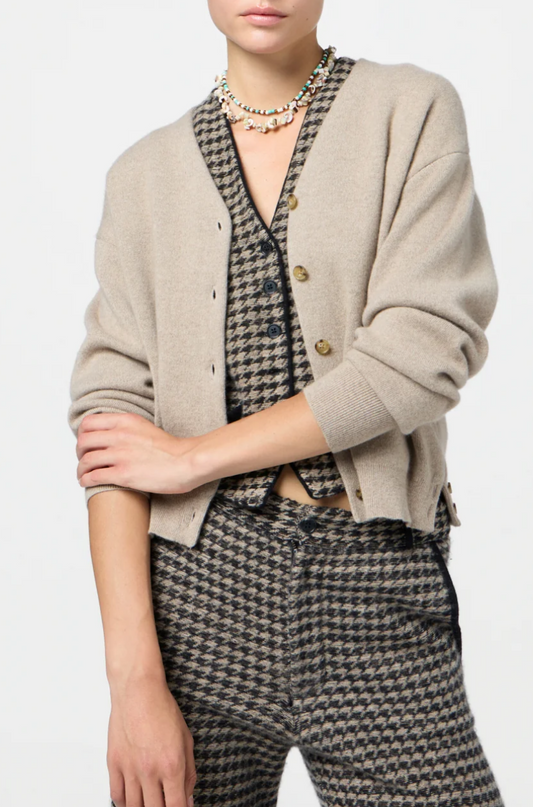 Collegiate Cardigan in Taupe