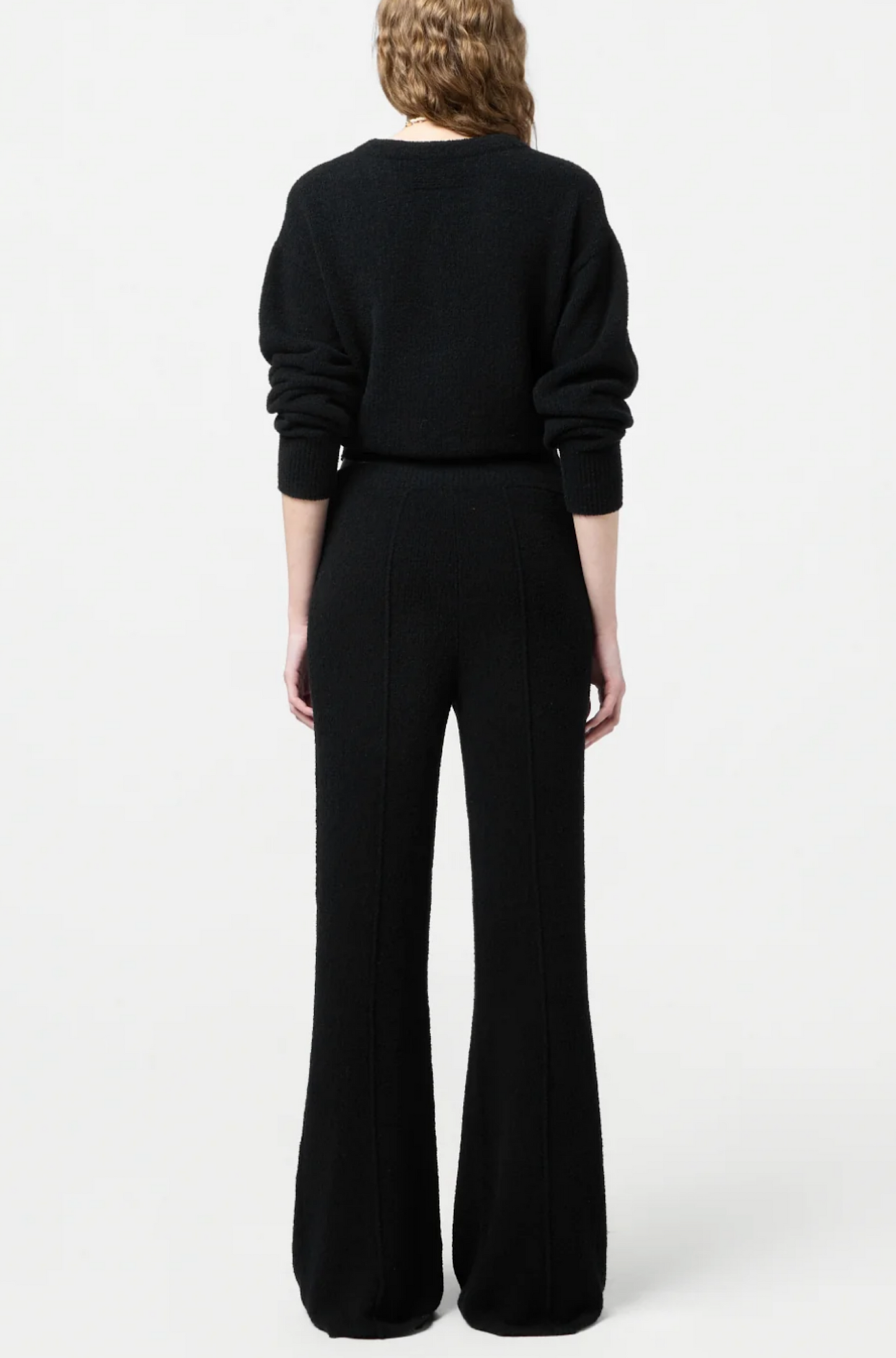 Boucle Flare Pant in Black