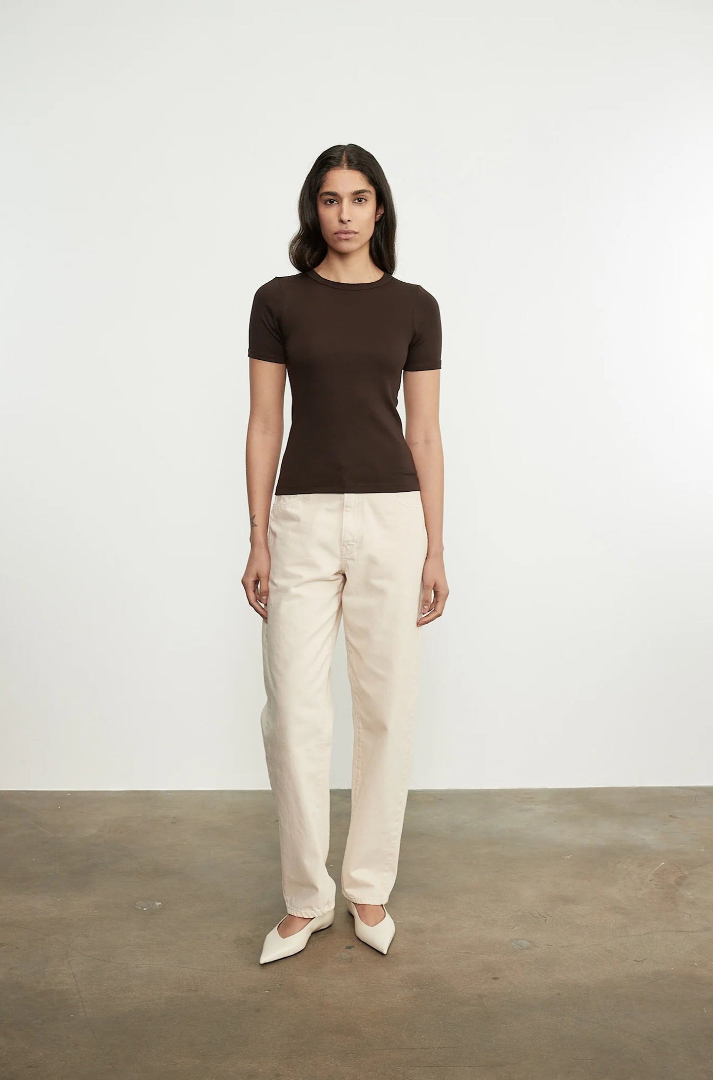 Supima Cotton New Classic Short Sleeve Tee in Coffee Bean