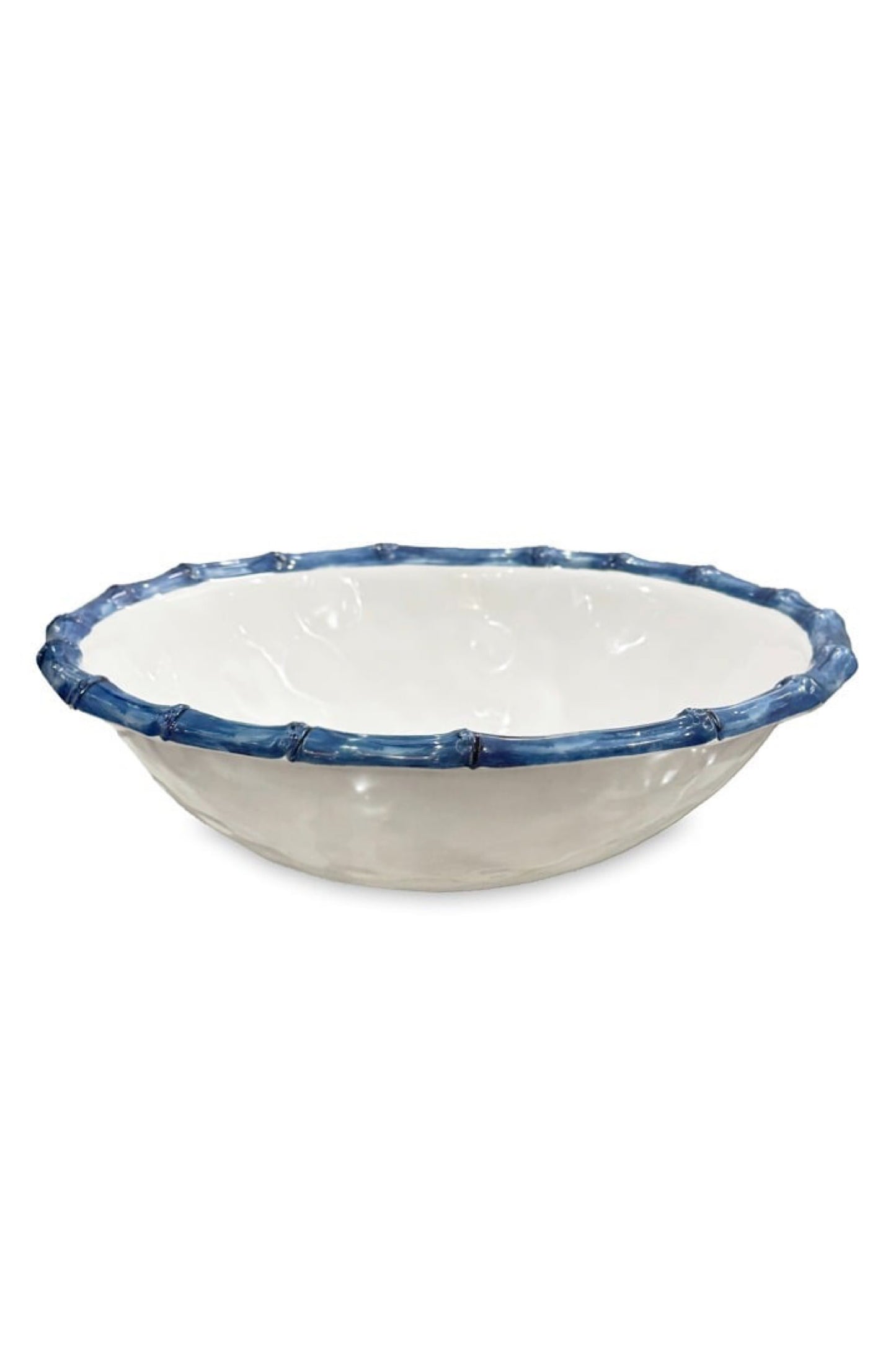 VIDA Bamboo Large Salad Bowl (White and Blue)