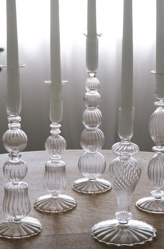 GLASS Cambridge Olivia 12"  Candleholder S2 (Clear)