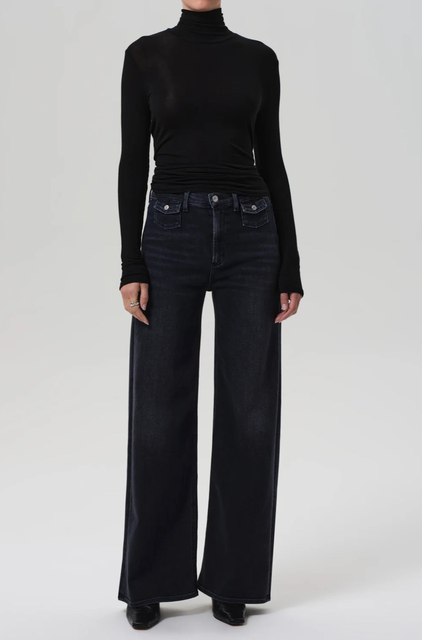 Issy Wide Leg In Washed Black