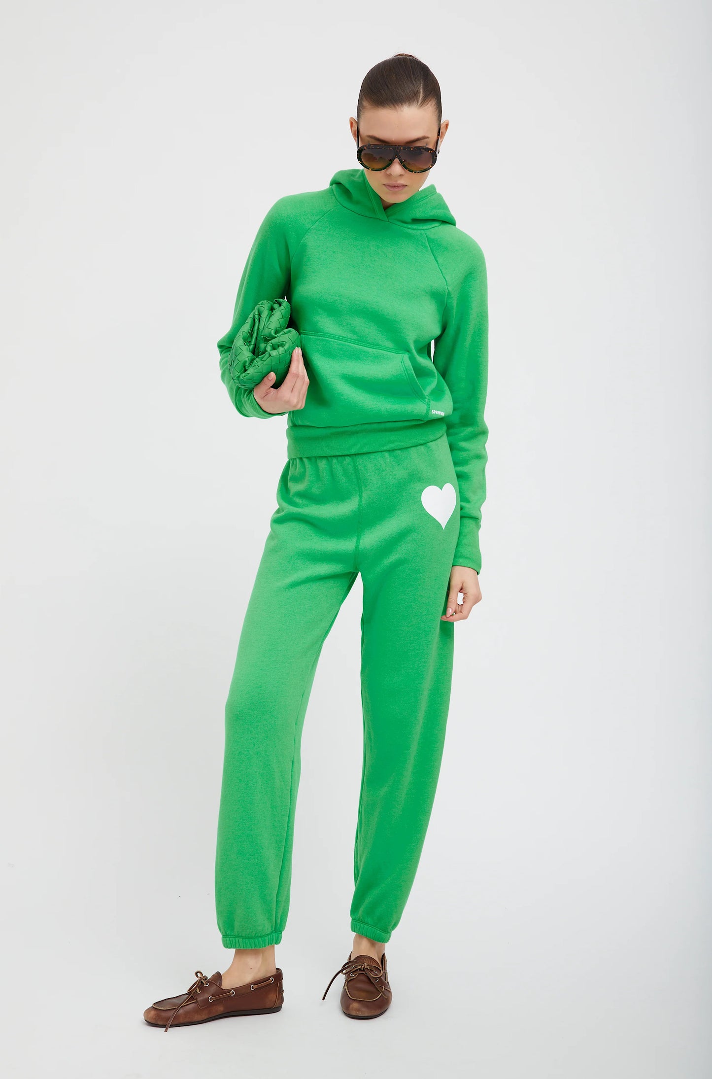 Shrunken Raglan Hoodie in Bright Green