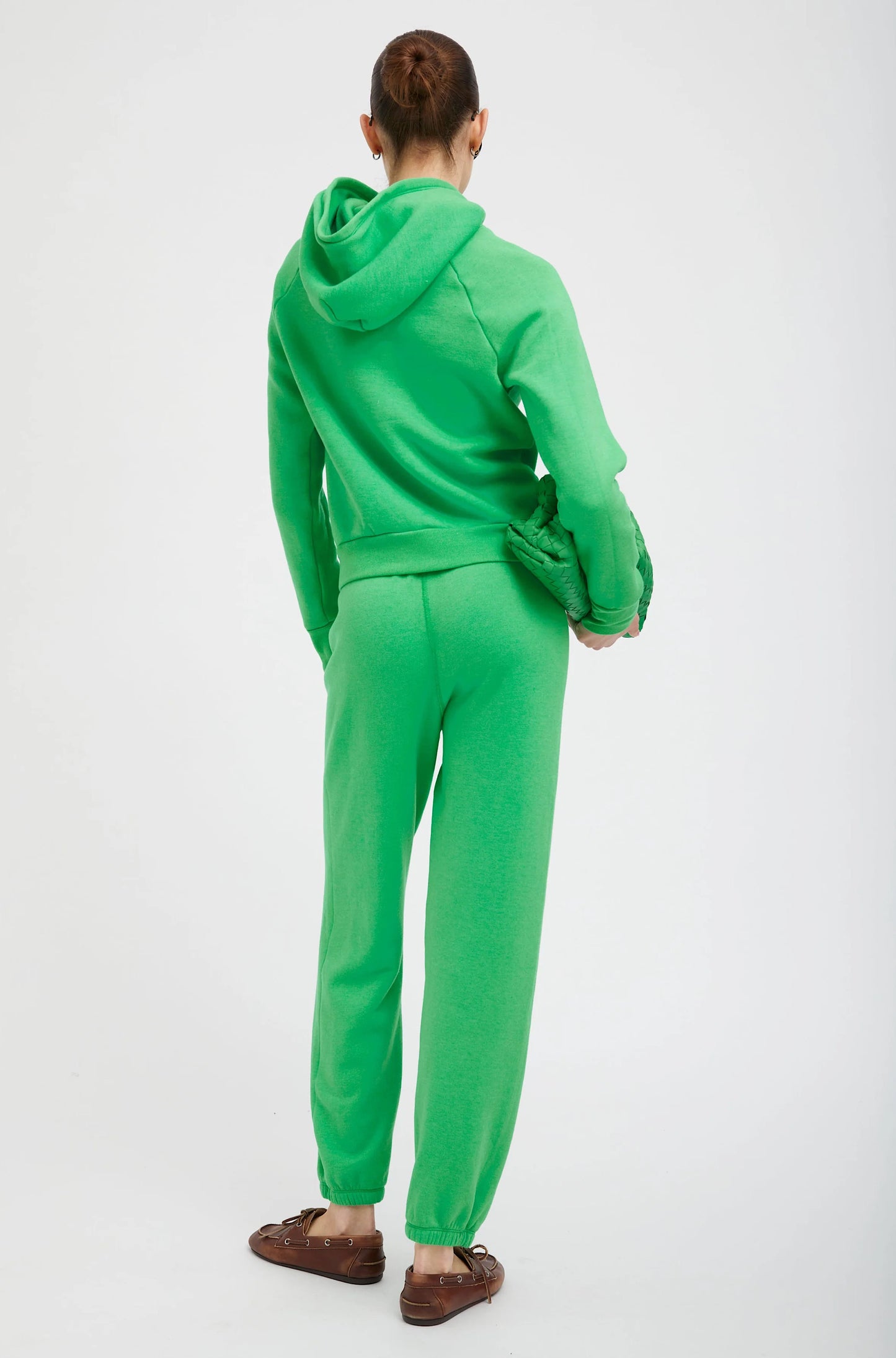 Shrunken Raglan Hoodie in Bright Green