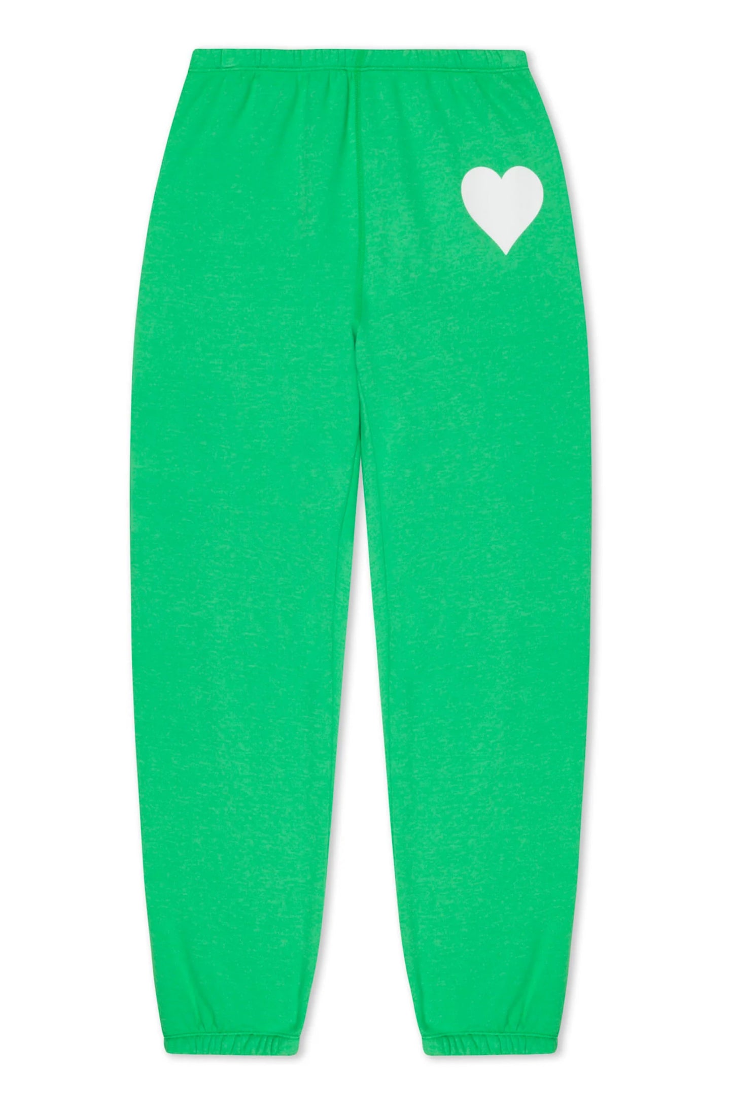 Heart Sweatpants in Bright Green