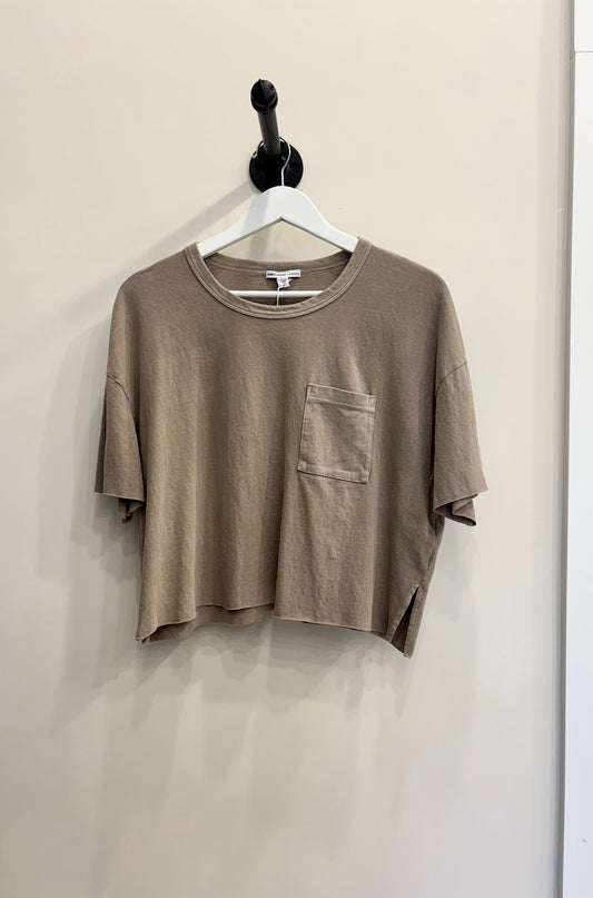 Brushed Jersey Pocket Tee in Overcast