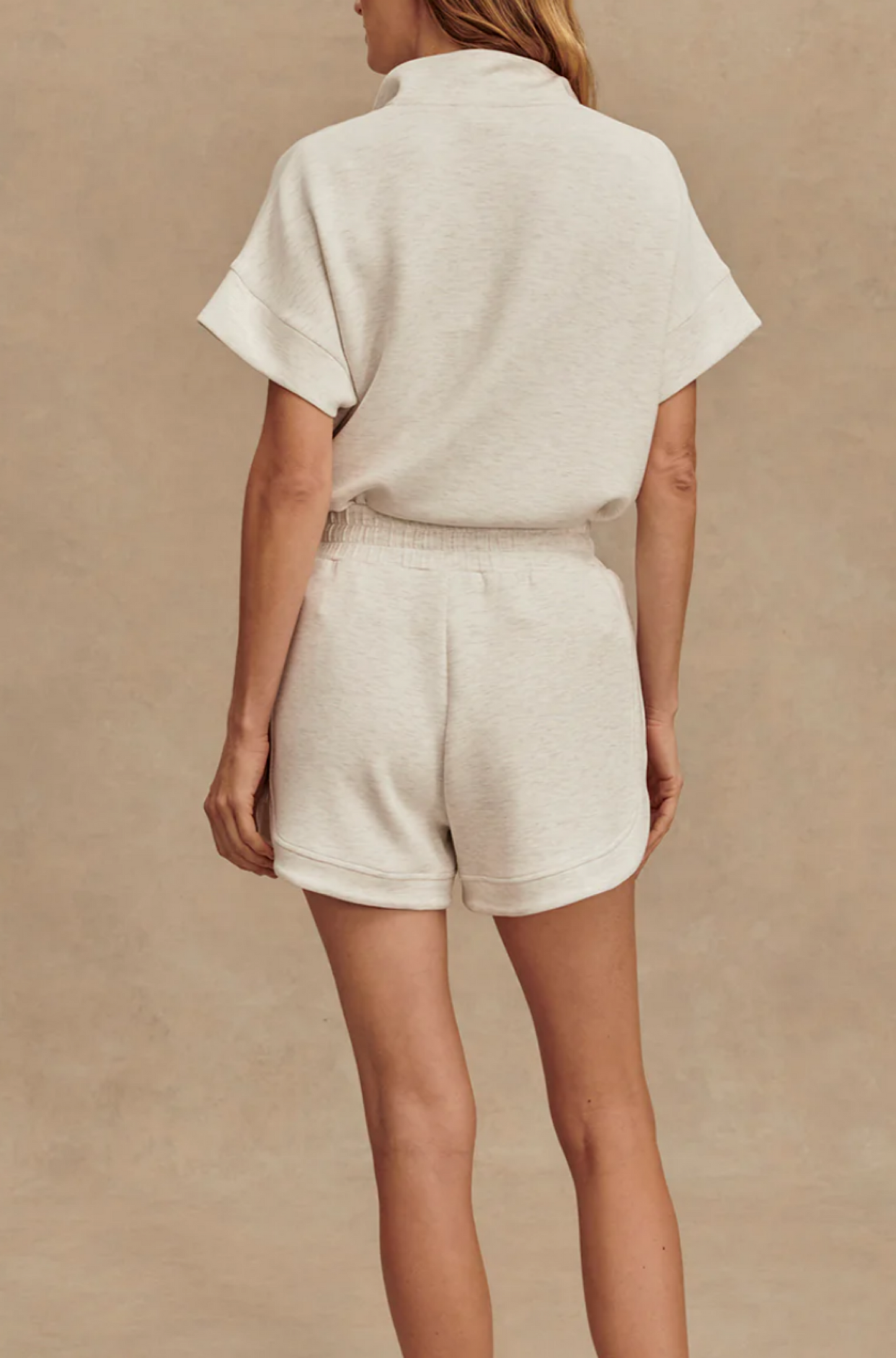 Ollie High Rise Shorts 3.5 in Ivory Marl