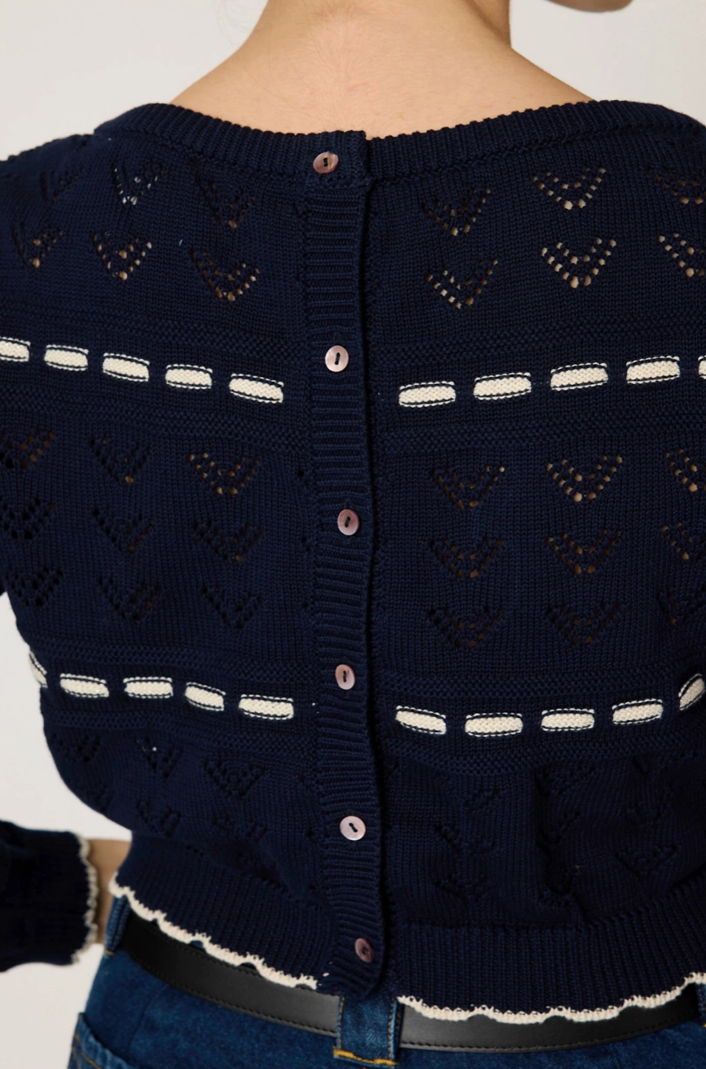 Estrella Sweater in Dark Blue / Ivory