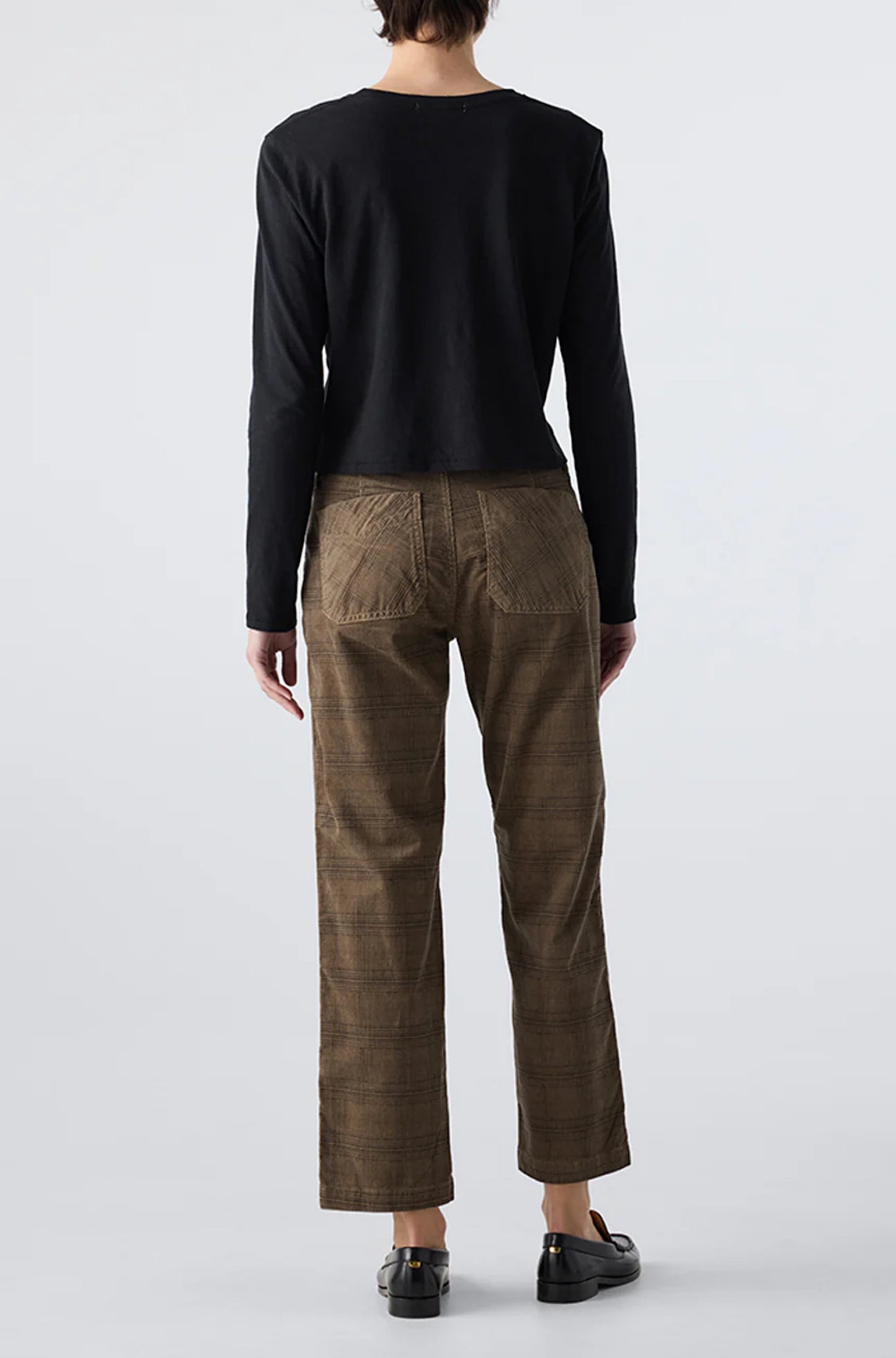 Lillian Printed Trouser in Dark Sand