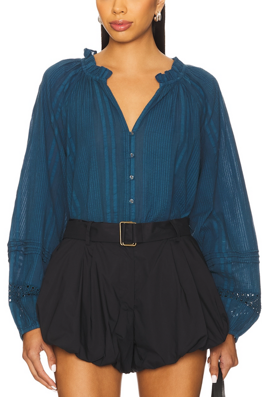 Alicia Blouse in Majorca Blue