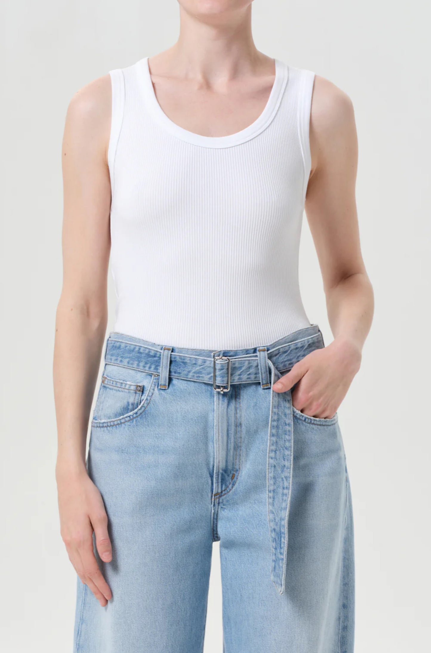 Shrunken Poppy Tank in White