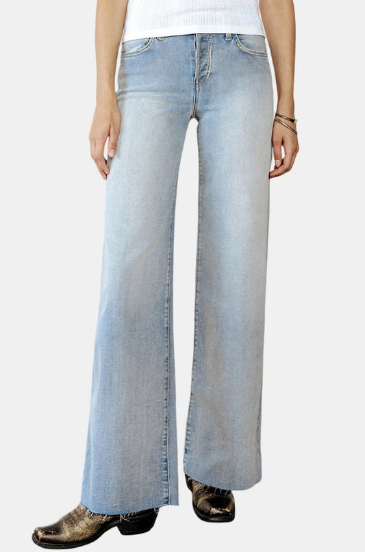 Mid Rise Palazzo Jeans in Cielito