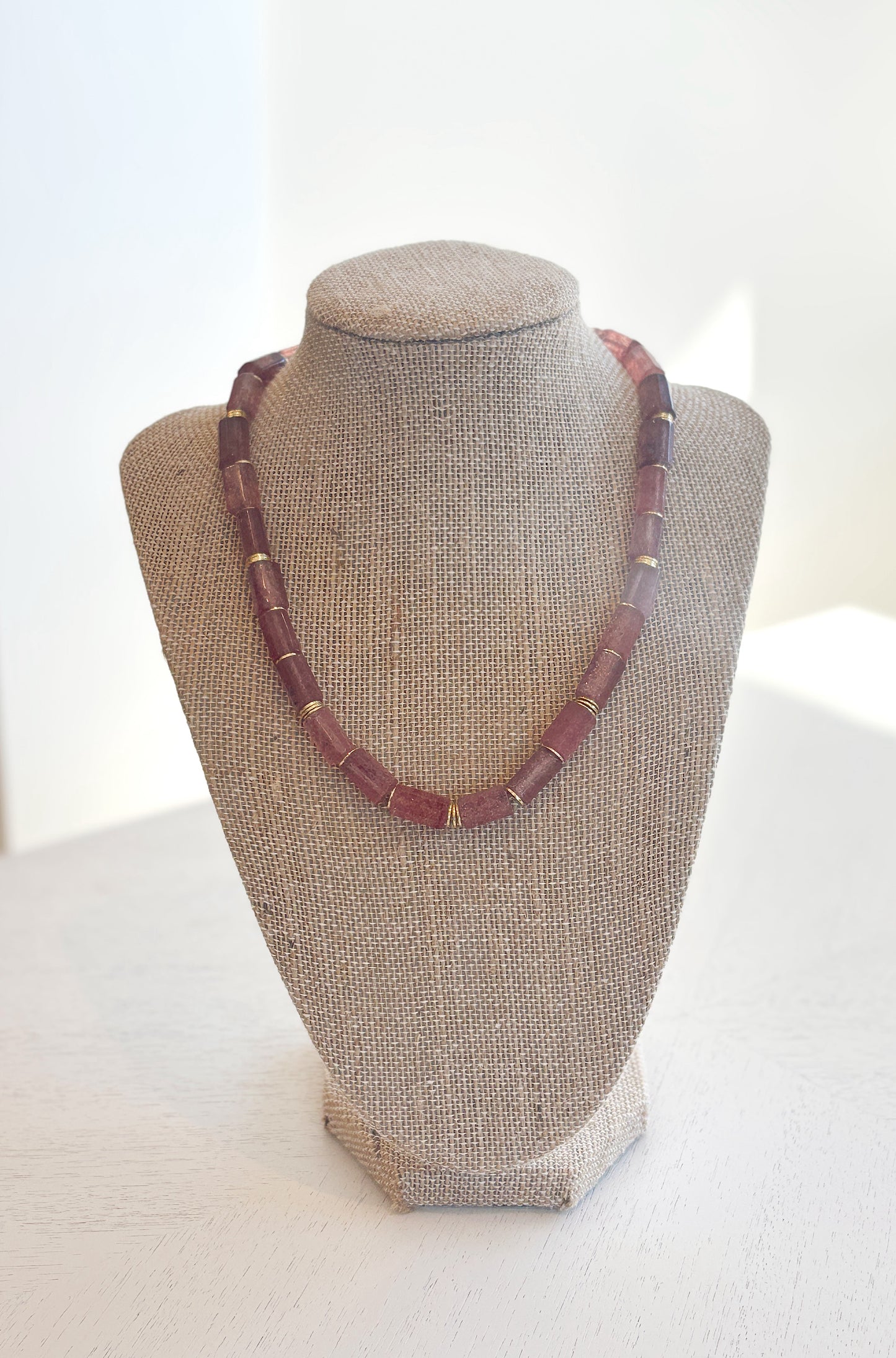 Raspberry Quartz Necklace