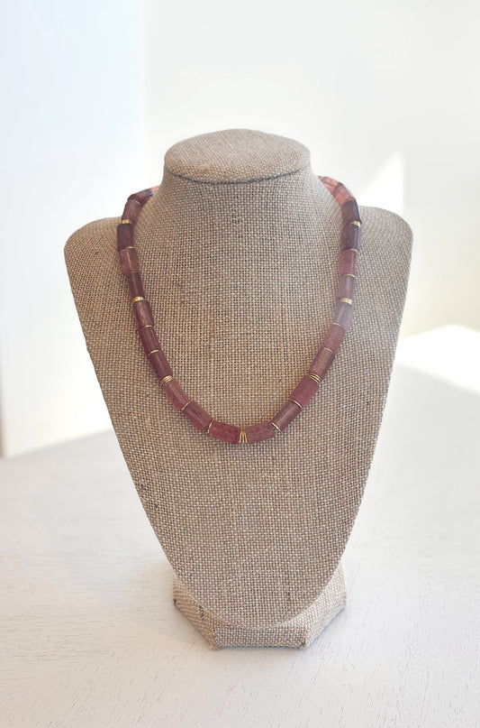 Raspberry Quartz Necklace