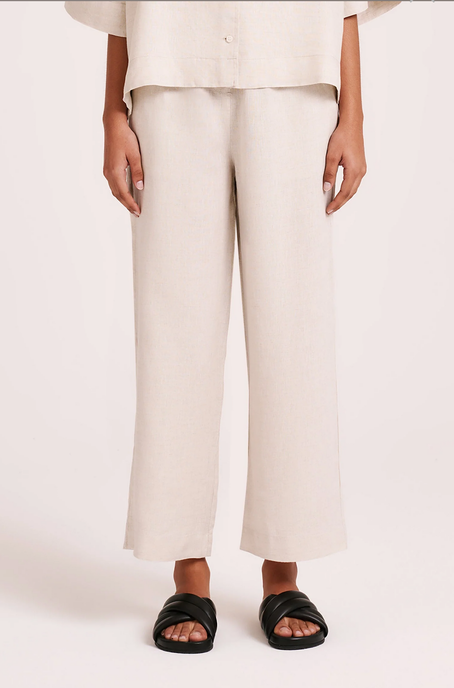 Lounge Linen Crop Pant Natural