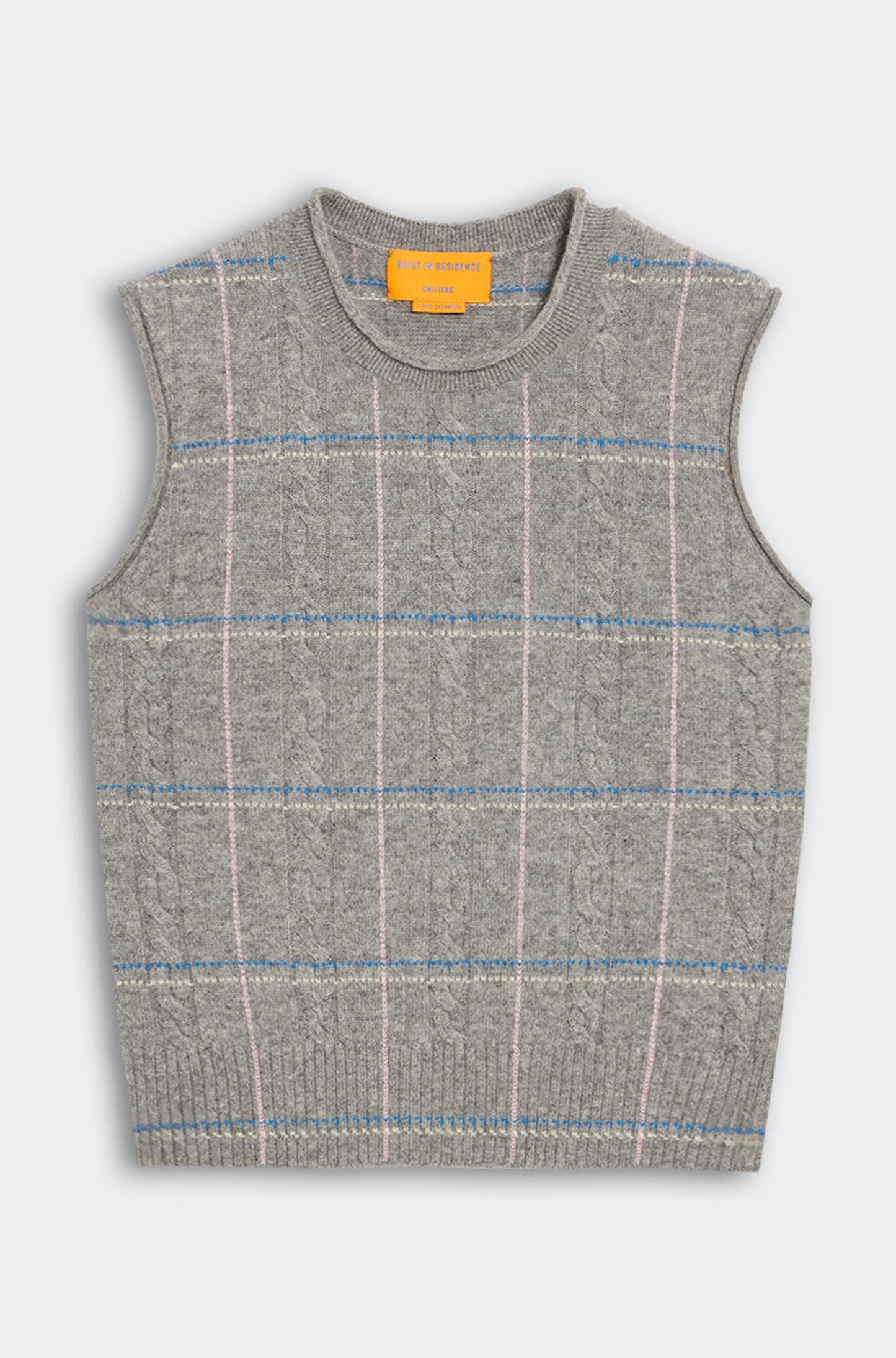 Check Vest in Heather Grey Combo
