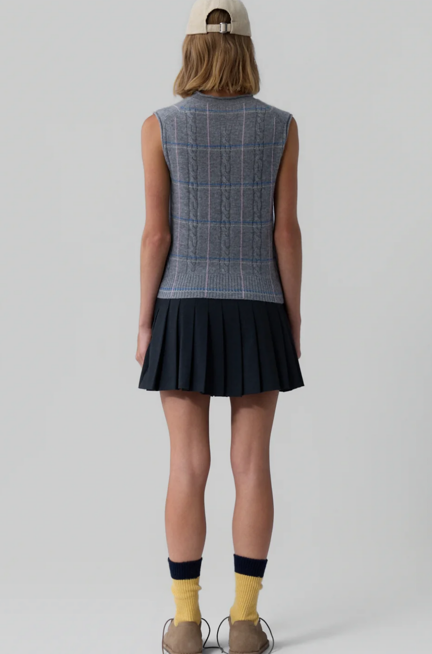 Check Vest in Heather Grey Combo