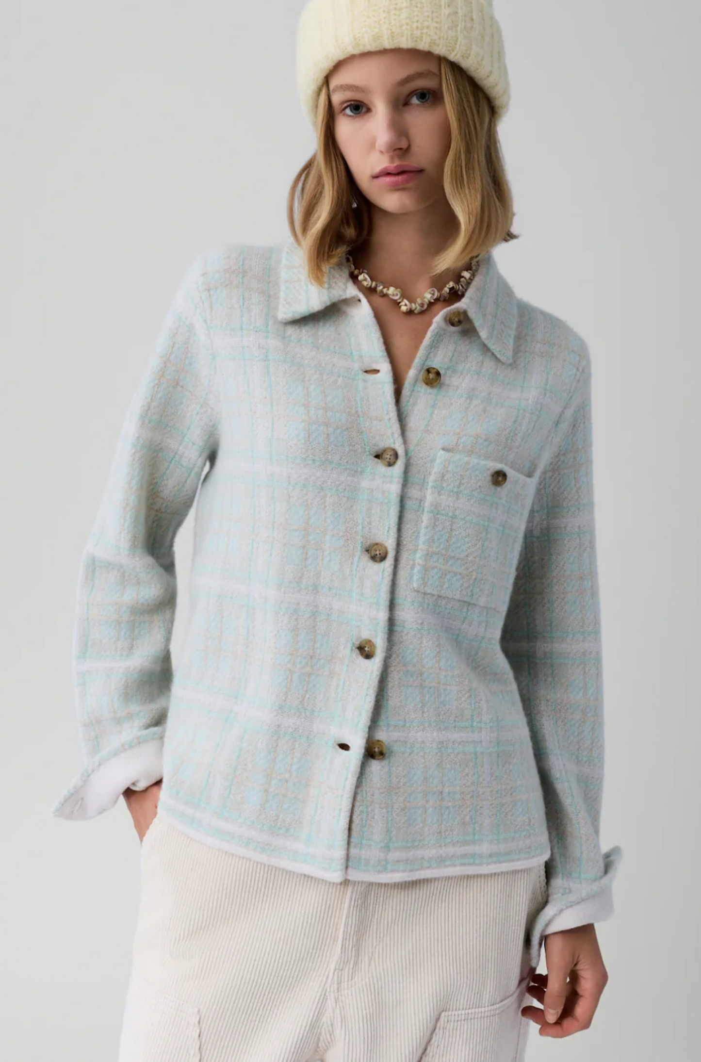 Dylan Plaid Shirt in Seaglass Combo