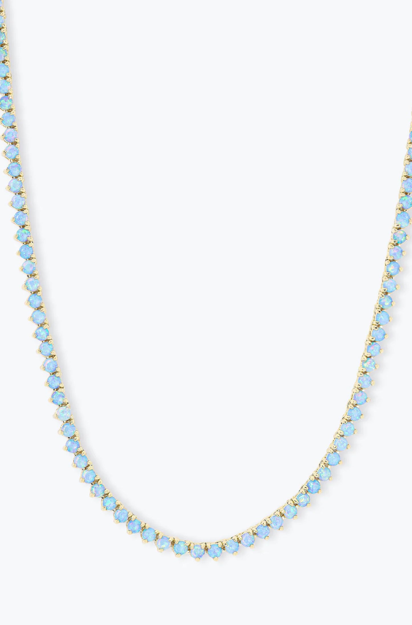 Not Your Basic Blue Opal Tennis Necklace 18"
