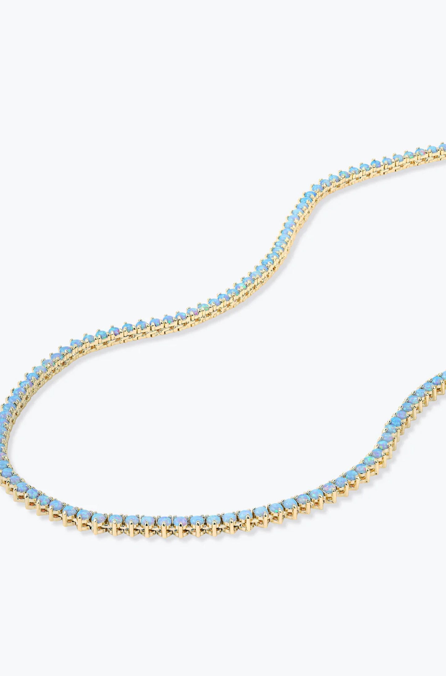 Not Your Basic Blue Opal Tennis Necklace 18"
